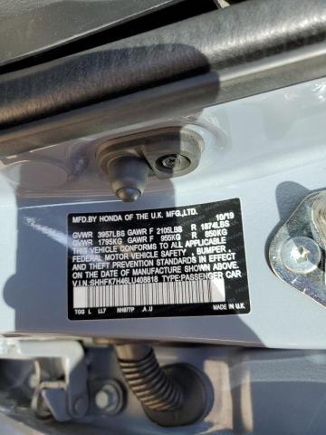 SHHFK7H46LU408818 - 2020 HONDA CIVIC SPORT 灰色 照片 12