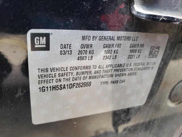 1G11H5SA1DF262668 - 2013 CHEVROLET MALIBU LTZ Qara foto 10