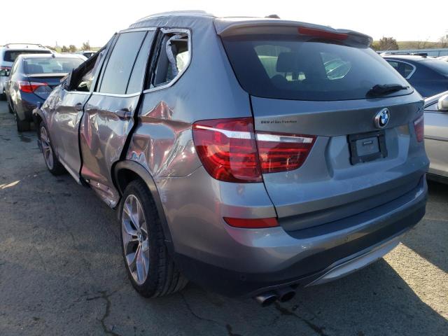 5UXWX9C56H0T15672 - 2017 BMW X3 XDRIVE28I GRAY photo 2