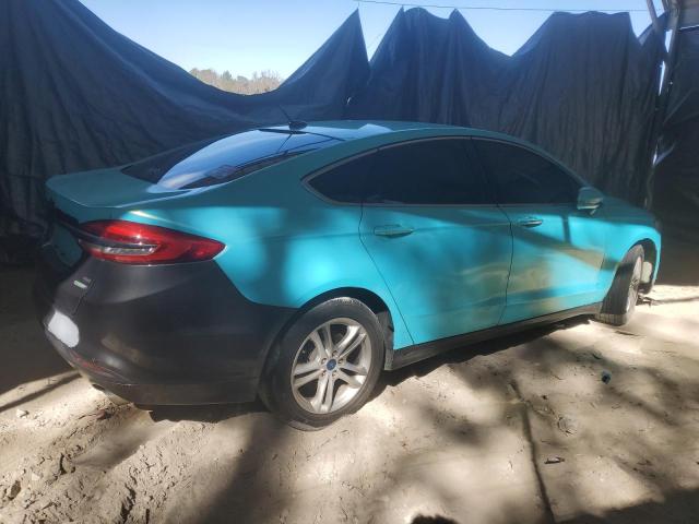 3FA6P0HD0JR197966 - 2018 FORD FUSION SE BLUE photo 3