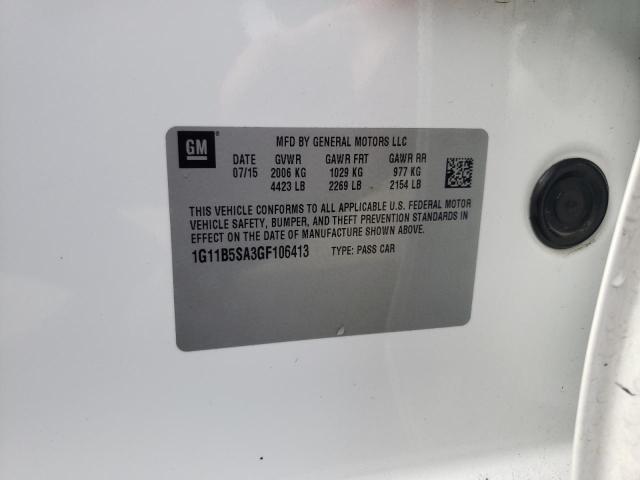 1G11B5SA3GF106413 - 2016 CHEVROLET MALIBU LIM 白色 照片 12