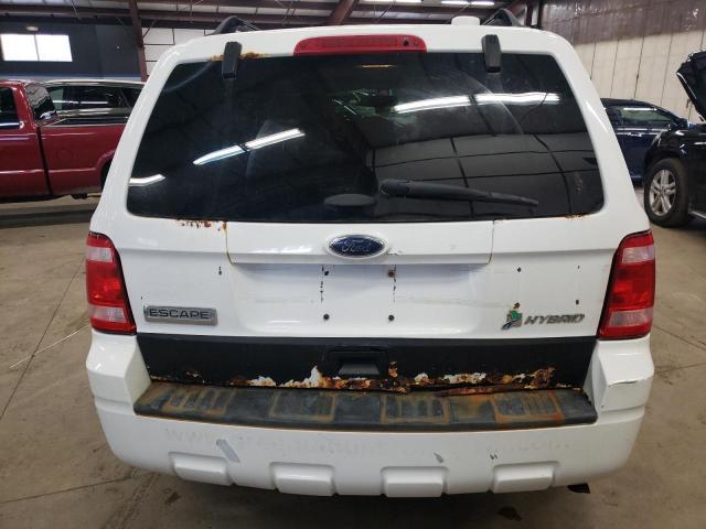 1FMCU5K30BKC71424 - 2011 FORD ESCAPE HYBRID WHITE photo 6