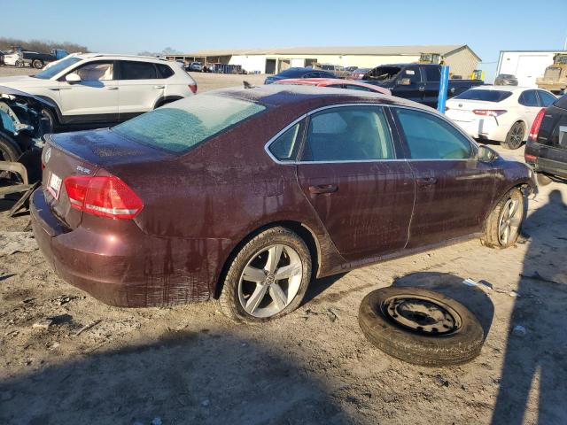 1VWBN7A36CC086605 - 2012 VOLKSWAGEN PASSAT SE MAROON photo 3