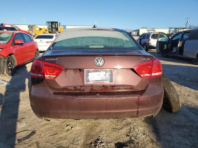 1VWBN7A36CC086605 - 2012 VOLKSWAGEN PASSAT SE MAROON photo 6