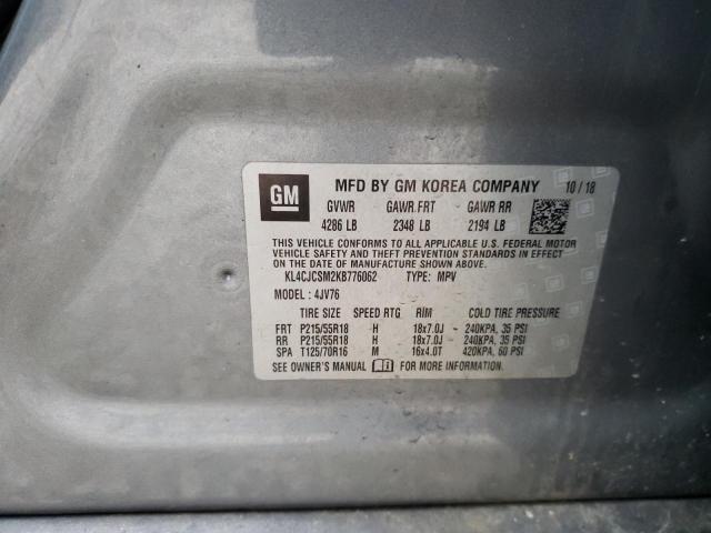 KL4CJCSM2KB776062 - 2019 BUICK ENCORE ESSENCE GRAY photo 14