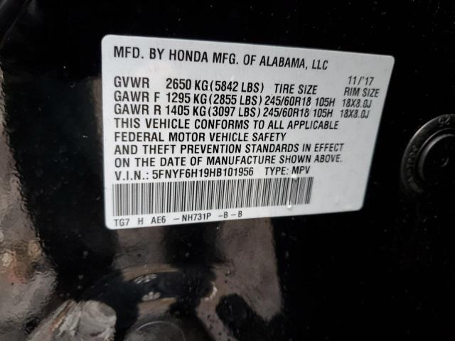 5FNYF6H19HB101956 - 2017 HONDA PILOT LX BLACK photo 13