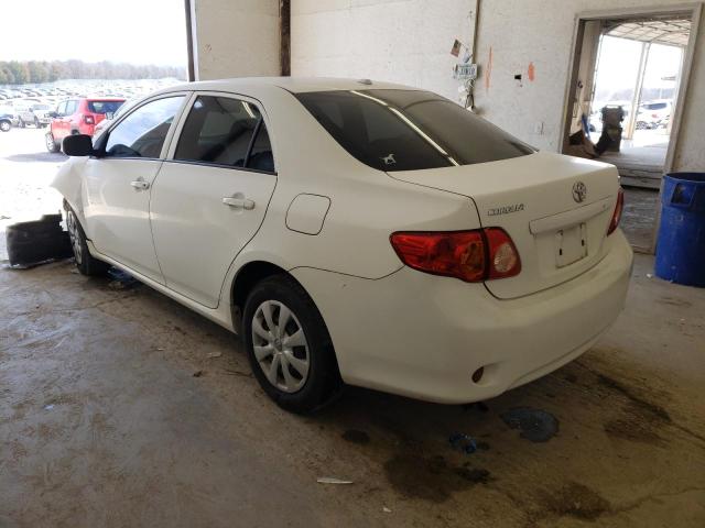 2T1BU40E59C146820 - 2009 TOYOTA COROLLA BASE WHITE photo 2