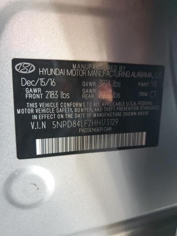 5NPD84LF2HH173129 - 2017 HYUNDAI ELANTRA SE SILVER photo 12