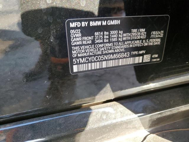 5YMCY0C05N9M66843 - 2022 BMW X6 M BLACK photo 13