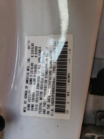 1HGCR2F88DA224937 - 2013 HONDA ACCORD EXL WHITE photo 12