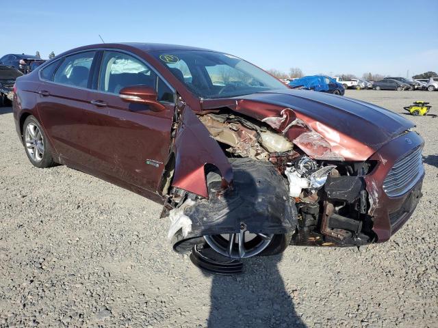 3FA6P0SU8FR214609 - 2015 FORD FUSION TITANIUM PHEV BURGUNDY photo 4