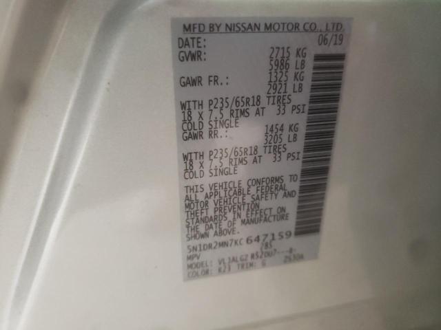 5N1DR2MN7KC647159 - 2019 NISSAN PATHFINDER S 银色 照片 13