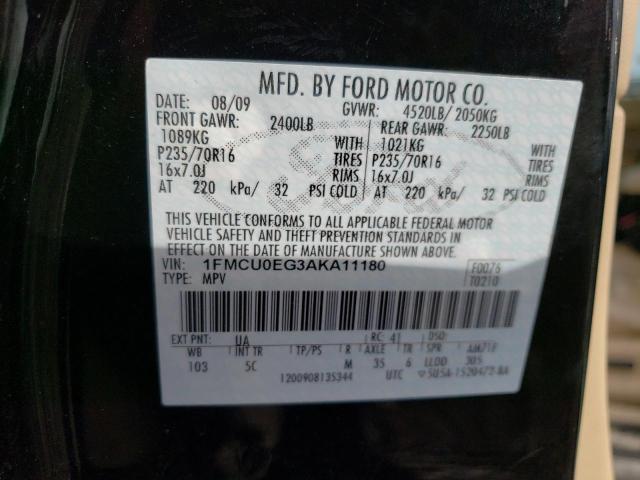 1FMCU0EG3AKA11180 - 2010 FORD ESCAPE LIMITED BLACK photo 14