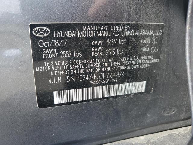 5NPE24AF5JH664874 - 2018 HYUNDAI SONATA SE SILVER photo 12