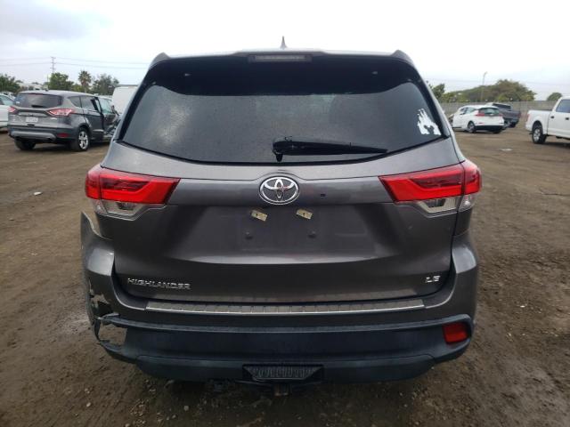 5TDZZRFH8KS297792 - 2019 TOYOTA HIGHLANDER LE GRAY photo 6