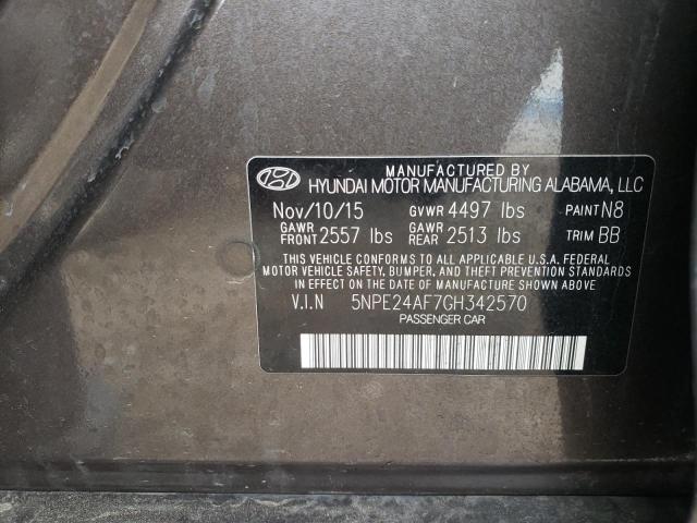 5NPE24AF7GH342570 - 2016 HYUNDAI SONATA SE GREEN photo 12