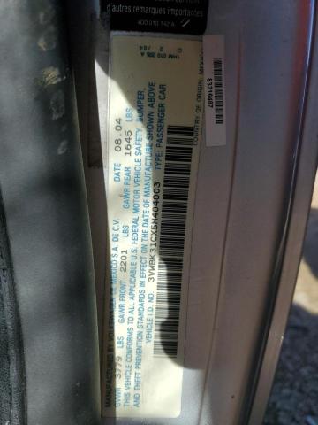 3VWBK31CX5M404003 - 2005 VOLKSWAGEN NEW BEETLE GL 银色 照片 13