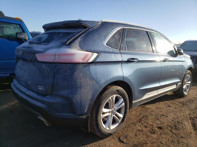 2FMPK4J93KBB33135 - 2019 FORD EDGE SEL BLUE photo 3