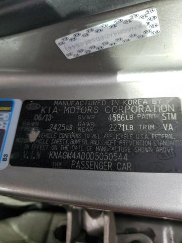 KNAGM4AD0D5050544 - 2013 KIA OPTIMA HYBRID SILVER photo 12