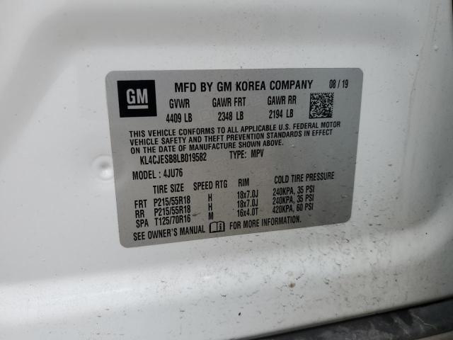 KL4CJESB8LB019582 - 2020 BUICK ENCORE PREFERRED WHITE photo 12