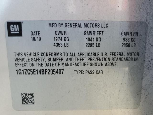 1G1ZC5E14BF205407 - 2011 CHEVROLET MALIBU 1LT BEIGE photo 12