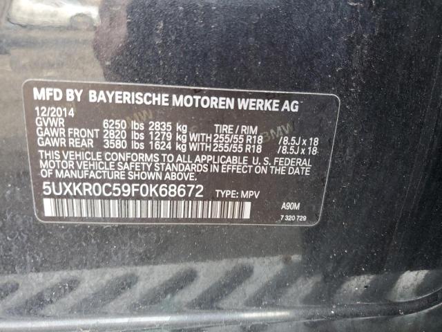 5UXKR0C59F0K68672 - 2015 BMW X5 XDRIVE35I BLACK photo 12