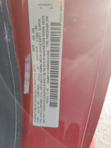 3VWRF31Y89M402058 - 2009 VOLKSWAGEN NEW BEETLE S Bordeaux Foto 12