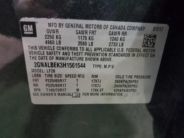 2GNALBEK3H1561544 - 2017 CHEVROLET EQUINOX LS GRAY photo 14