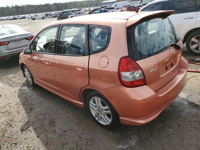 JHMGD38637S008829 - 2007 HONDA FIT S ORANGE photo 2