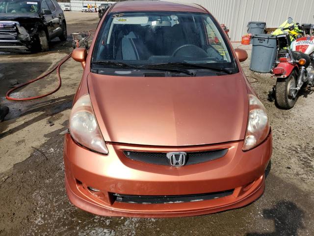 JHMGD38637S008829 - 2007 HONDA FIT S ORANGE photo 5