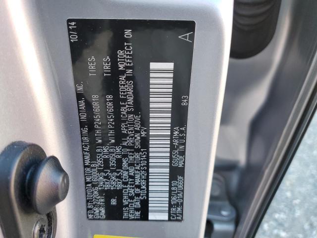 5TDJKRFH2FS101451 - 2015 TOYOTA HIGHLANDER XLE SILVER photo 13