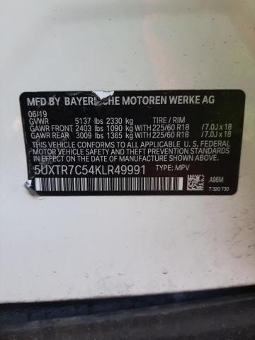 5UXTR7C54KLR49991 - 2019 BMW X3 SDRIVE30I WHITE photo 13