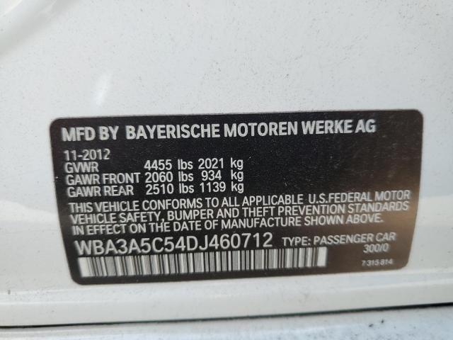 WBA3A5C54DJ460712 - 2013 BMW 328 I WHITE photo 12