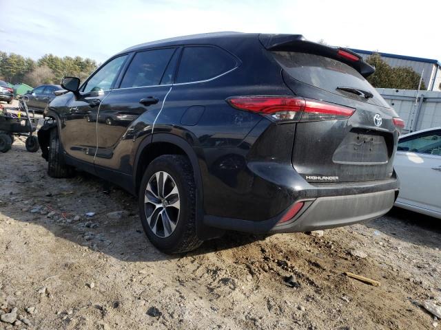 5TDGBRCH5NS543167 - 2022 TOYOTA HIGHLANDER HYBRID XLE BLACK photo 2