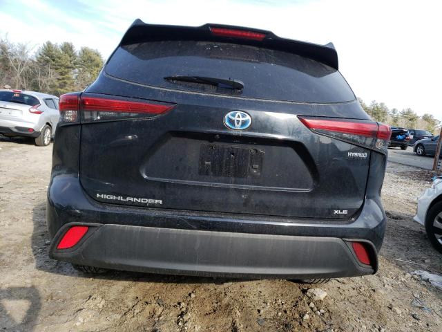 5TDGBRCH5NS543167 - 2022 TOYOTA HIGHLANDER HYBRID XLE BLACK photo 6