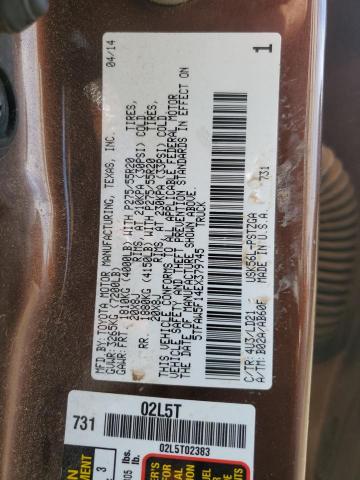 5TFAW5F14EX379745 - 2014 TOYOTA TUNDRA CREWMAX PLATINUM Braun Foto 12