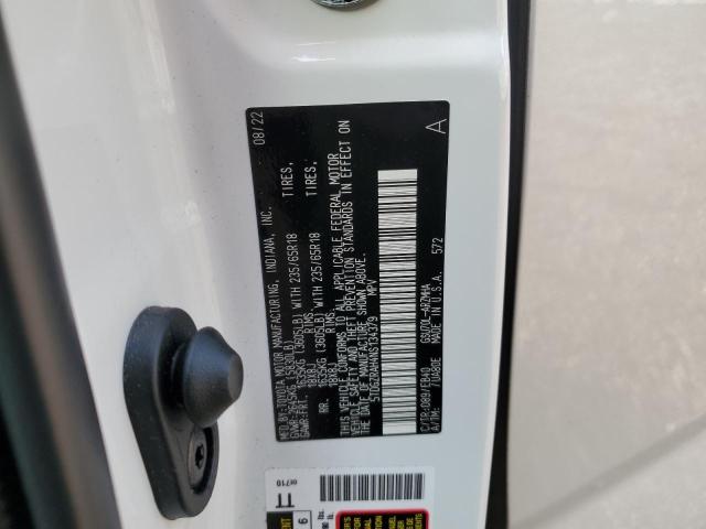5TDGZRAH4NS134379 - 2022 TOYOTA HIGHLANDER XLE WHITE photo 13
