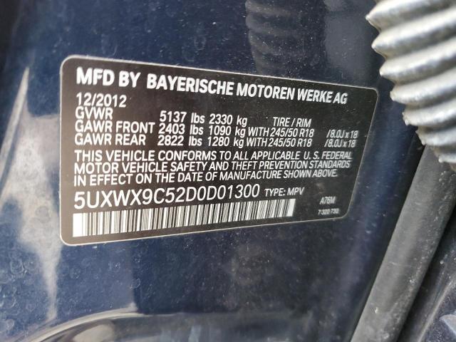 5UXWX9C52D0D01300 - 2013 BMW X3 XDRIVE28I BLUE photo 13