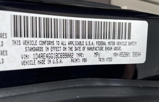 1D4RE4GG1BC699002 - 2011 DODGE DURANGO CREW BLUE photo 10