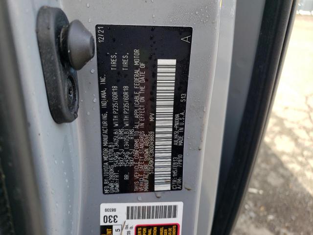 5TDASKFC3NS049869 - 2022 TOYOTA SIENNA XLE GRAY photo 13