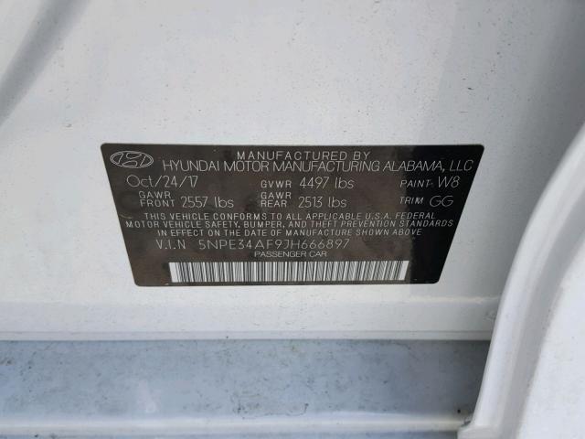 5NPE34AF9JH666897 - 2018 HYUNDAI SONATA SPORT  foto 10