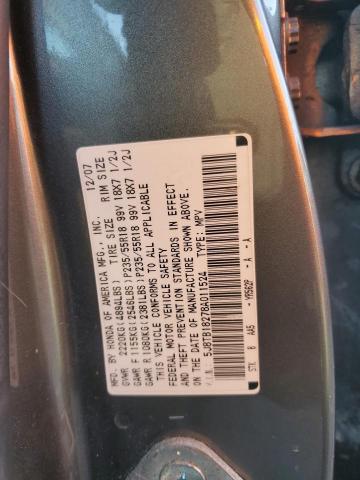 5J8TB18278A011524 - 2008 ACURA RDX GRAY photo 12