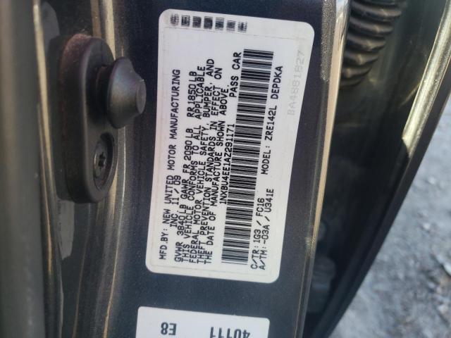 1NXBU4EE1AZ291171 - 2010 TOYOTA COROLLA BASE GRAY photo 12