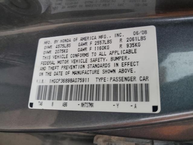 1HGCP36898A075911 - 2008 HONDA ACCORD EXL GRAY photo 13