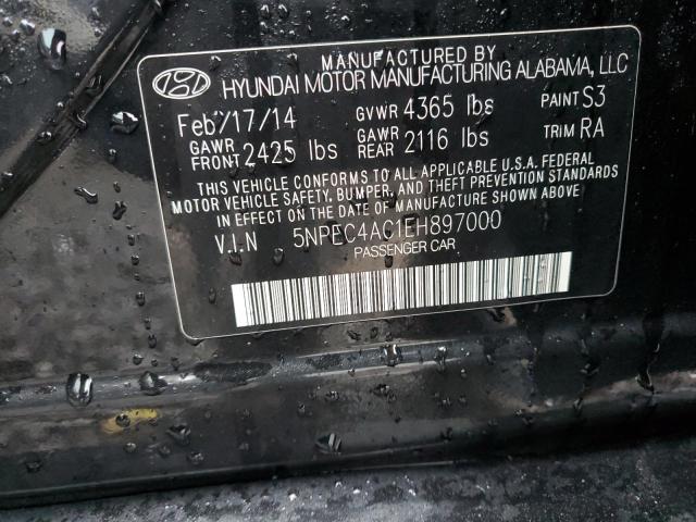 5NPEC4AC1EH897000 - 2014 HYUNDAI SONATA SE BLACK photo 12