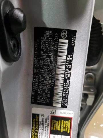 4T1BF1FK3DU227182 - 2013 TOYOTA CAMRY L SILVER photo 13