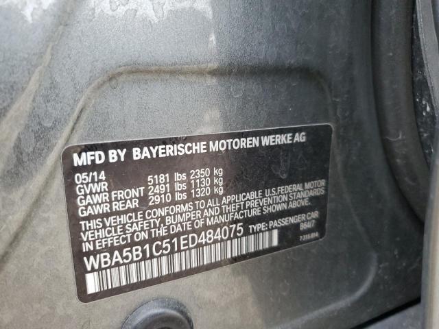 WBA5B1C51ED484075 - 2014 BMW 535 I GRAY photo 12