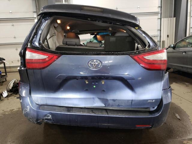 5TDYK3DC9FS679162 - 2015 TOYOTA SIENNA XLE BLUE photo 6