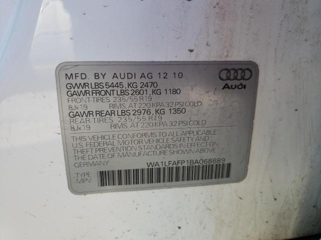 WA1LFAFP1BA068689 - 2011 AUDI Q5 PREMIUM PLUS WHITE photo 13