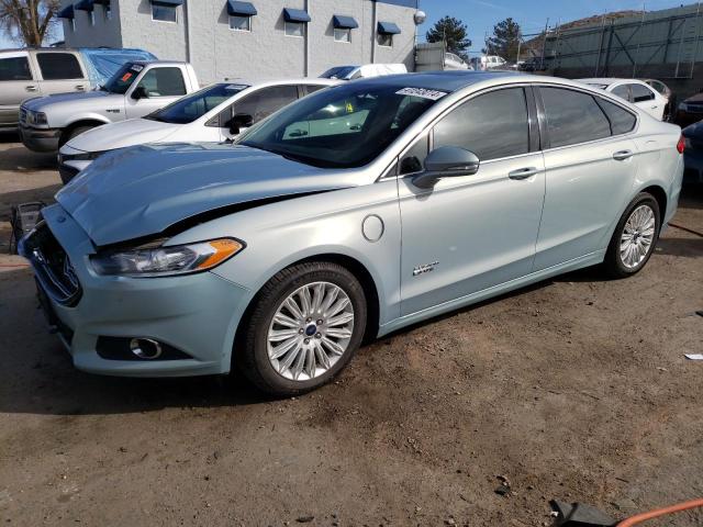 3FA6P0PU2ER275591 - 2014 FORD FUSION SE PHEV TURQUOISE photo 1